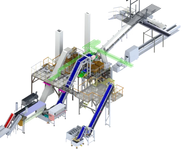 Ligne de conditionnement des légumes