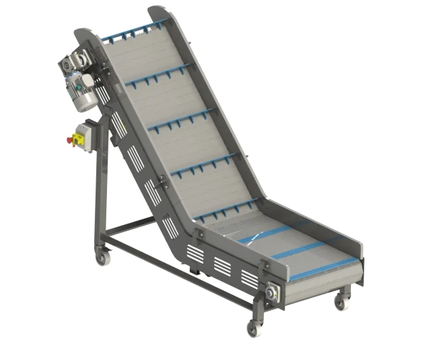 Convoyeur modulaire avec taquets rétractables