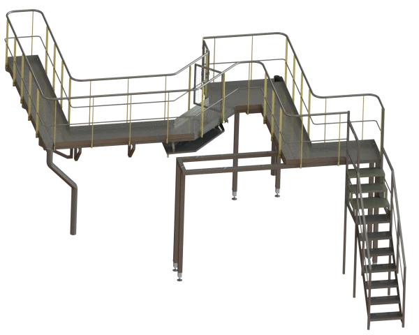 Passerelle de passage entre les lignes