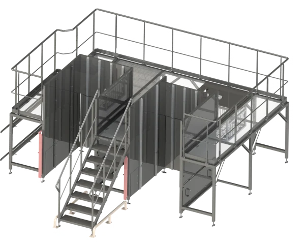 Passerelle de travail support machines